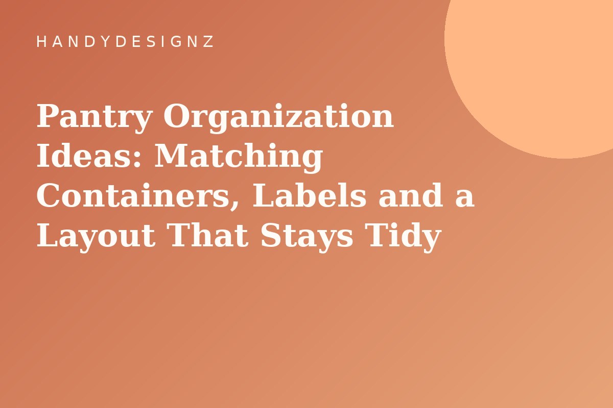 Pantry Organization Ideas: Matching Containers, Labels and a Layout That Stays Tidy